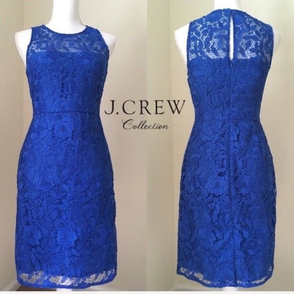 Cobalt Blue - Venetian Lace Cocktail Dress
